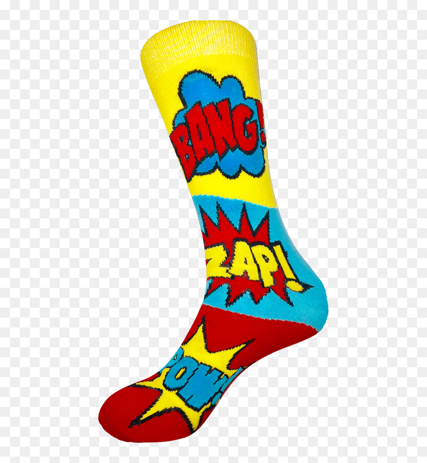Sock Rocket Comic Book Socks - Sock, HD Png Download - comic bang png