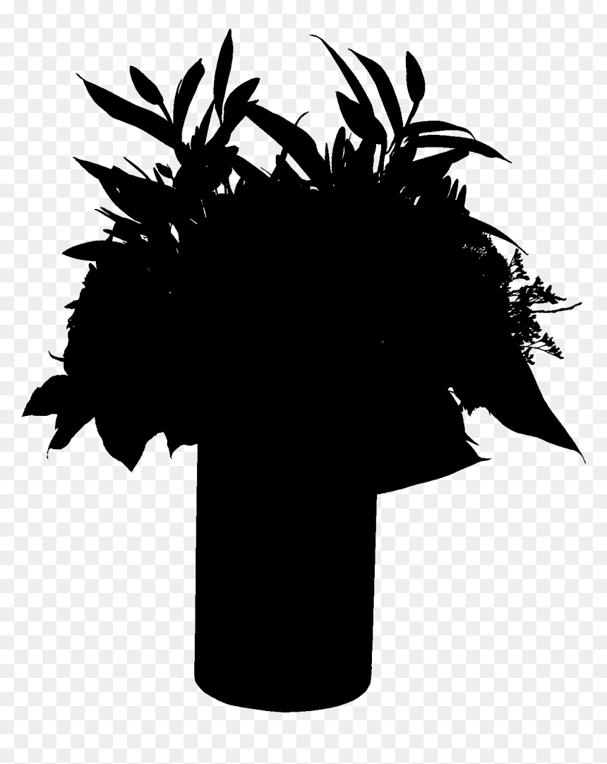 Palm Trees Silhouette Font Flower Leaf - Silhouette, HD Png Download - flower tree png