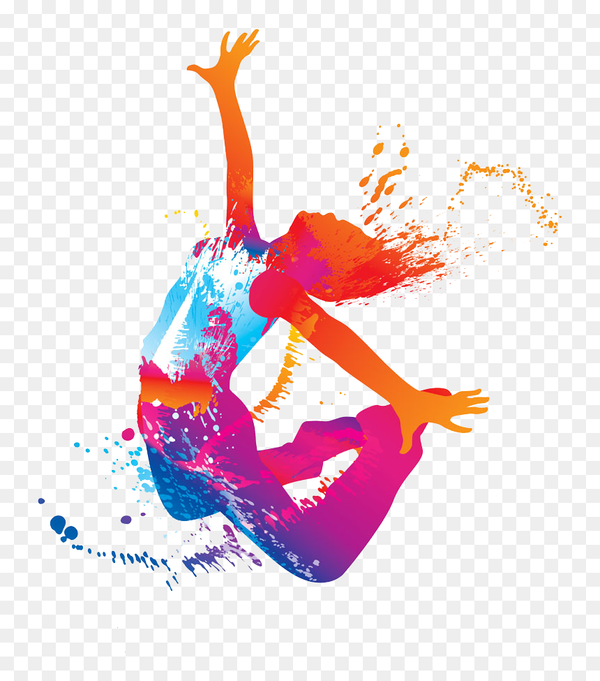 Hip-hop Dance Silhouette Dance Studio - Happy World Dance Day, HD Png Download - woman jumping png