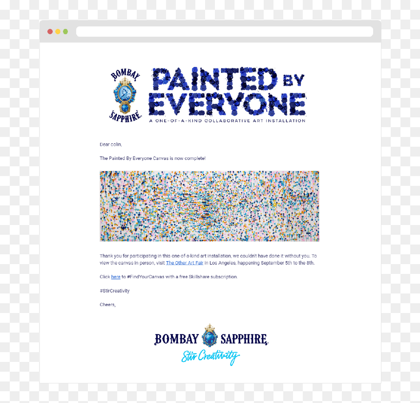 Paintedbyeveryone Email2 Takeaway 001 V001-01 - Bombay Sapphire, HD Png Download - bombay sapphire png