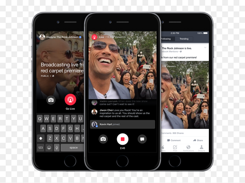 Facebook Live Stream 2018, HD Png Download - dwayne johnson face png