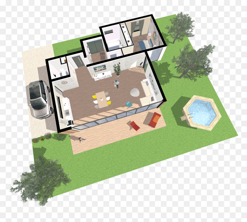 3d Floor Plan Made On Space Designer 3d - Floor Plan Design, HD Png Download - 3d house png