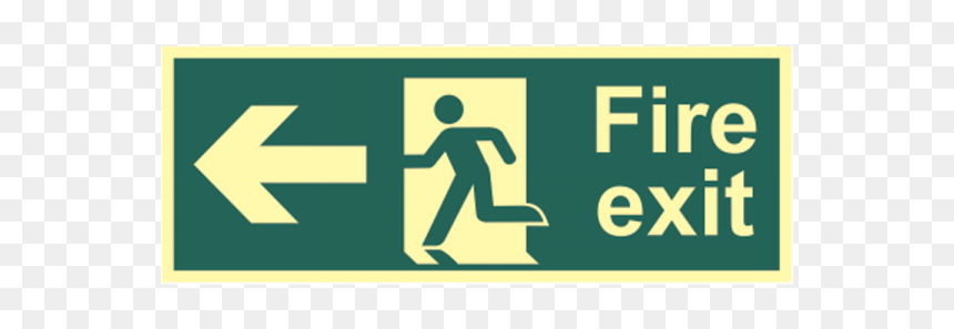Asec Photoluminescent Fire Exit Arrow Direction Sign - Fire Exit Arrow Left, HD Png Download - direction sign png