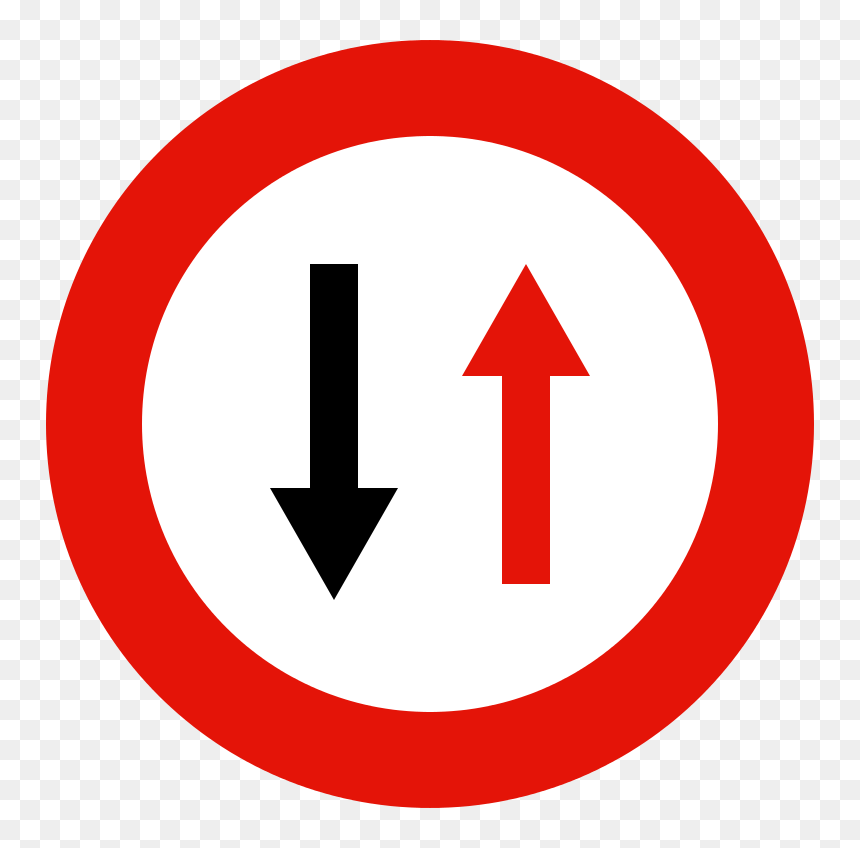 Priority For Oncoming Traffic, HD Png Download - direction sign png