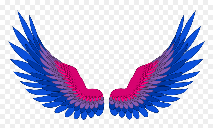 Loving Memory Angel Wings, HD Png Download - bisexual flag png