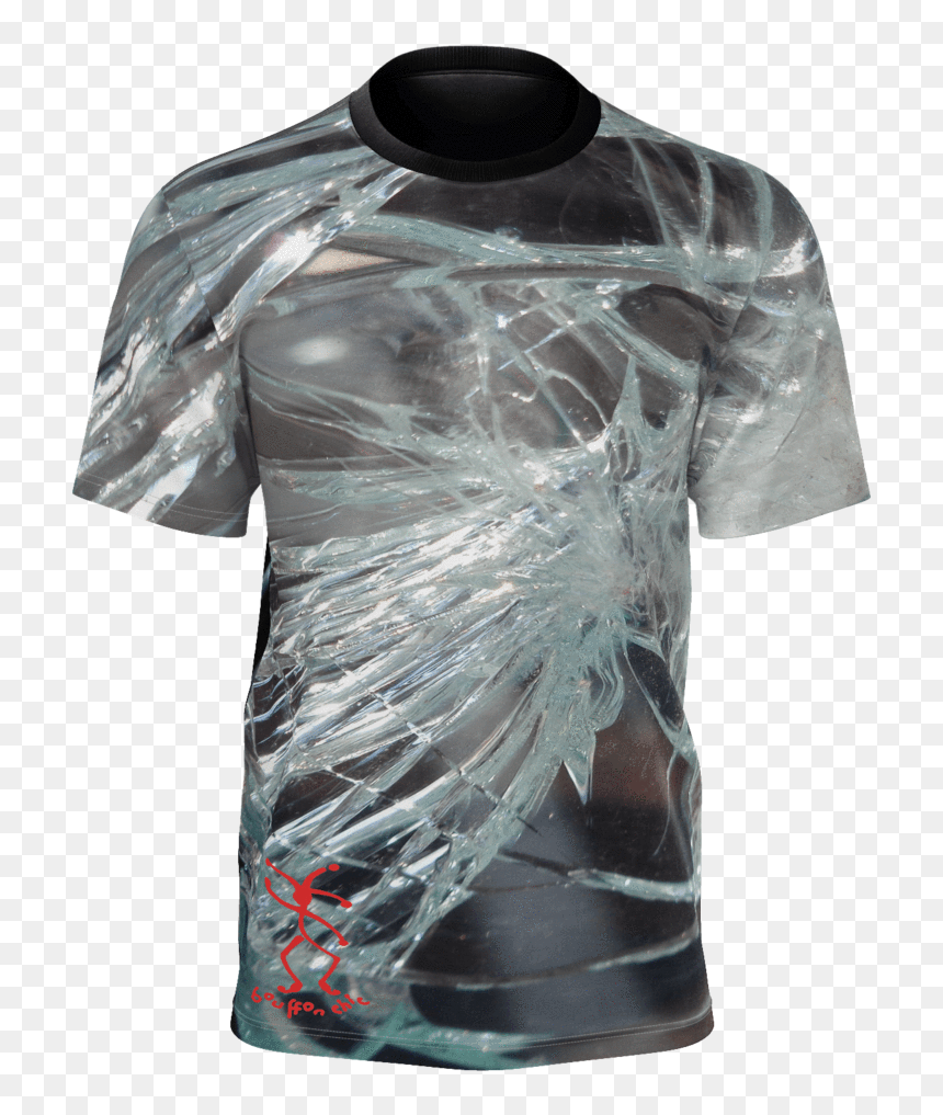 Broken Glass T-shirt Design - Active Shirt, HD Png Download - broken glass.png