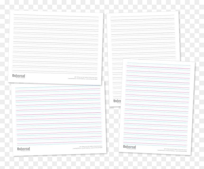 Three Eighths Inch Writing Lines With Descender Space - Book, HD Png Download - three lines png