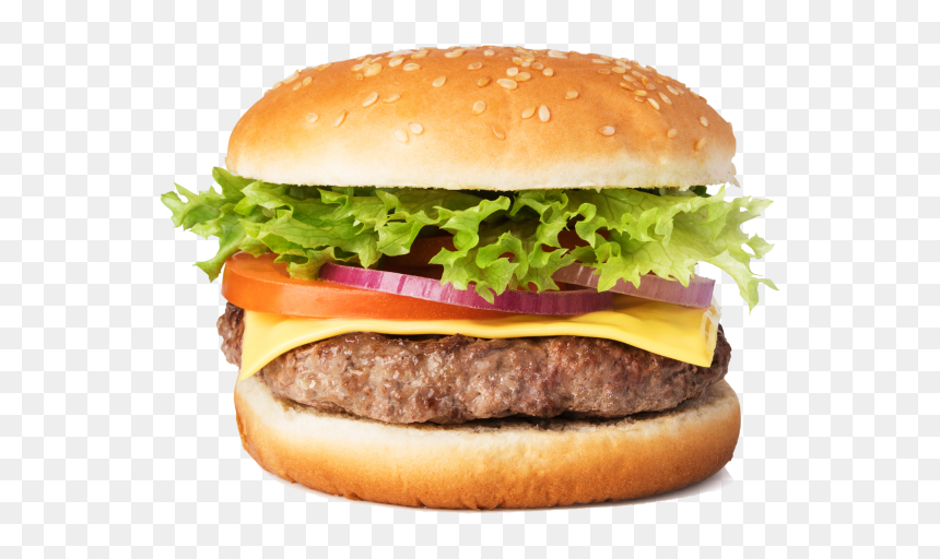 Hamburger Cheeseburger Star Chicken Restaurant French - Burger With White Background, HD Png Download - burger bun png