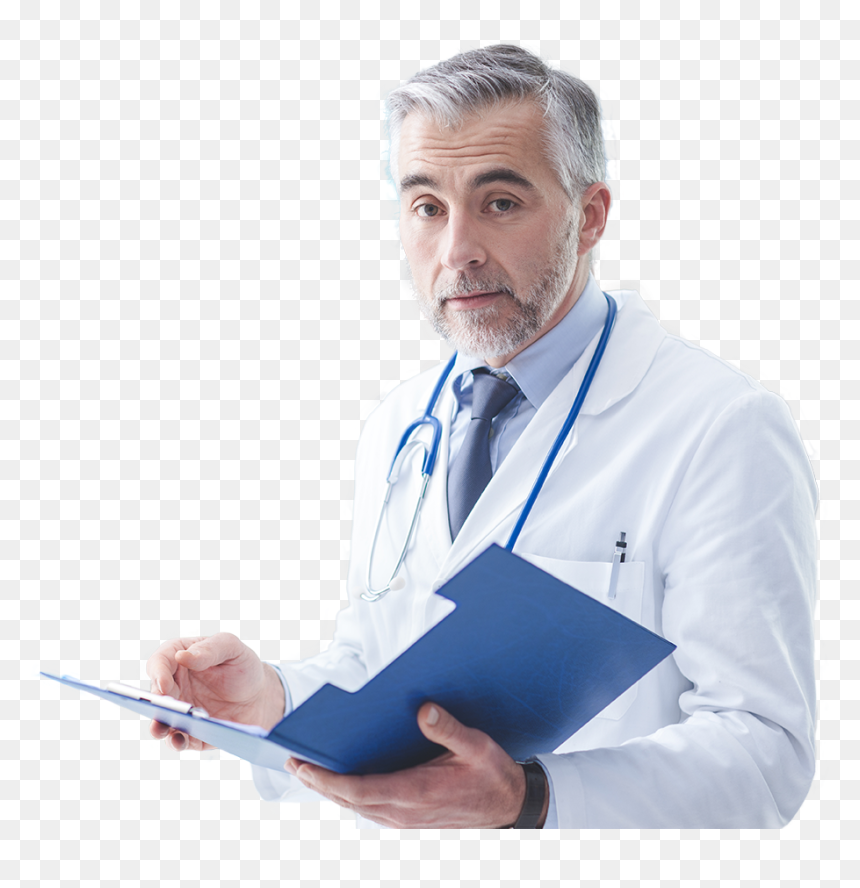 Doctor With Manila Folder In His Hand Looking At The - Doctor Appointment, HD Png Download - doctor sitting png
