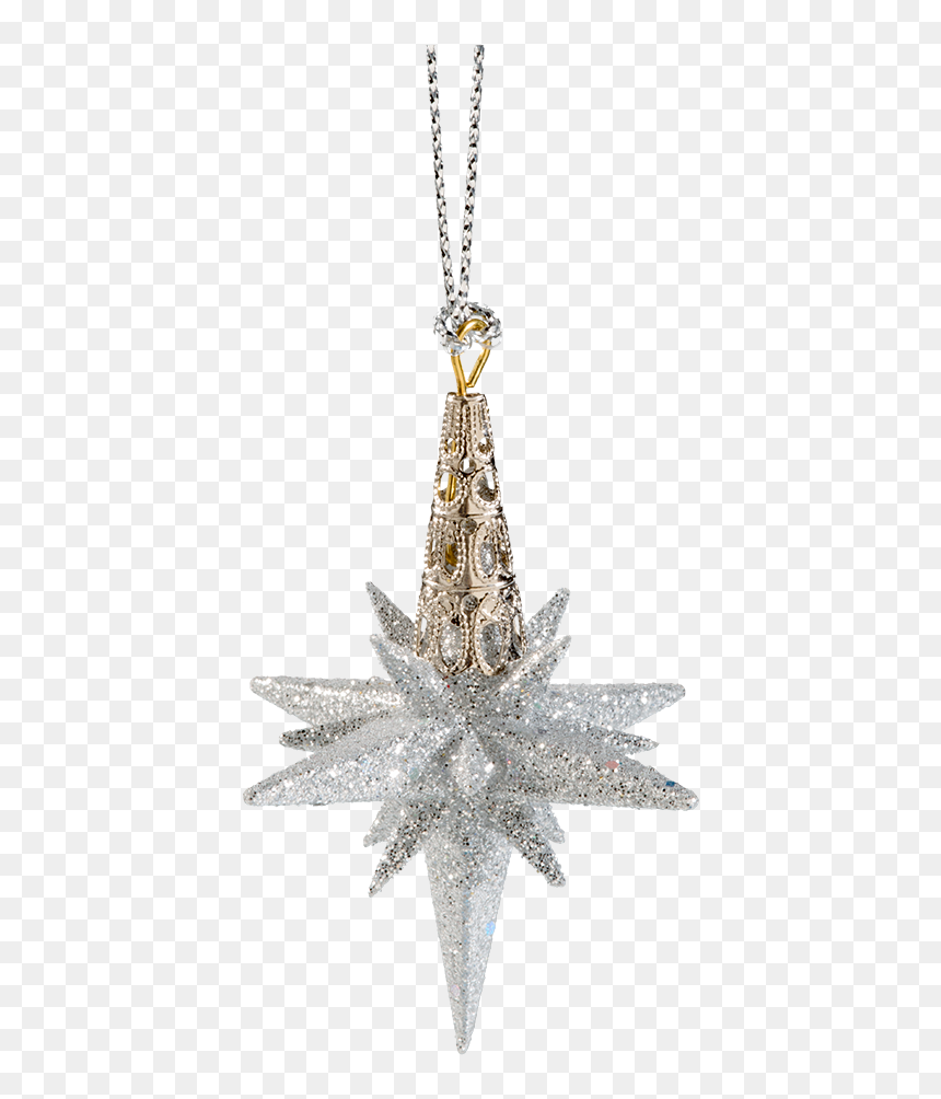 Star With Glitter, Silver, 6 Cm - Locket, HD Png Download - silver glitter star png