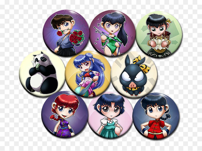 Ranma Button, HD Png Download - kenpachi zaraki png
