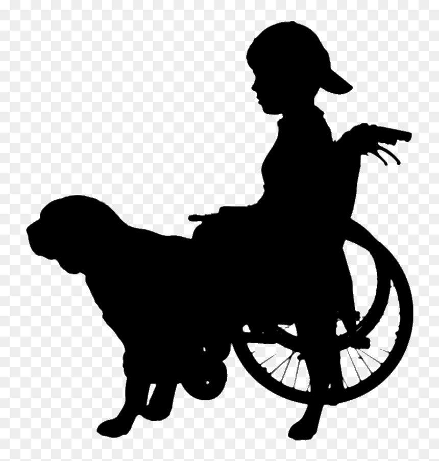 Transparent Wheelchair Clipart Black And White - Wheelchair Pet Dog Silhouette, HD Png Download - silhouette of people png