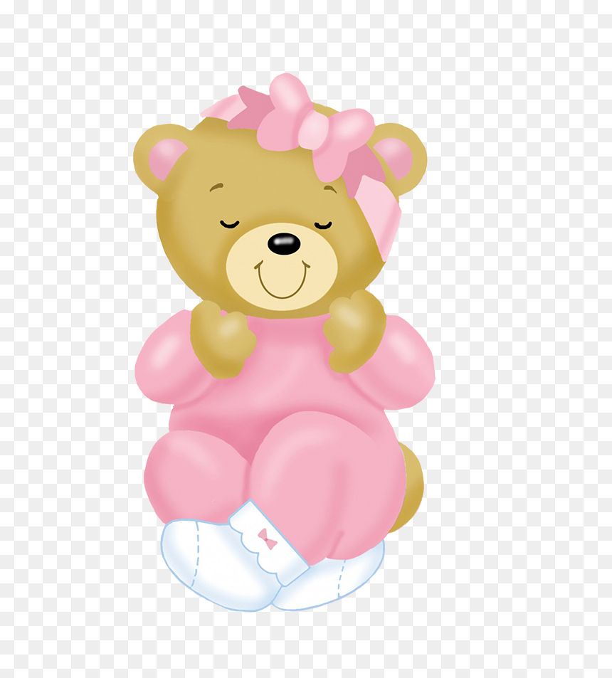 Baby Teddy Bear Pink - Cartoon, HD Png Download - teddy bear silhouette png