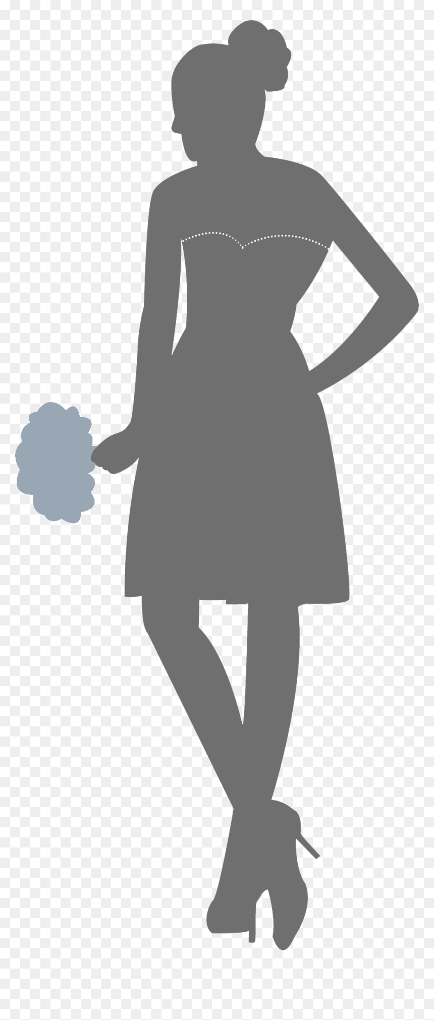 Little Black Dress, HD Png Download - wedding party silhouette png