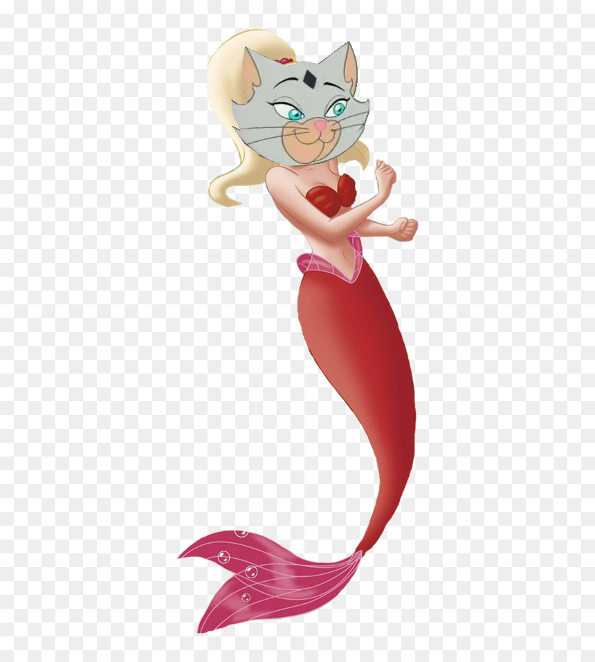Princess Cat Mermaid - Arista Little Mermaid Sisters, HD Png Download - little mermaid silhouette png
