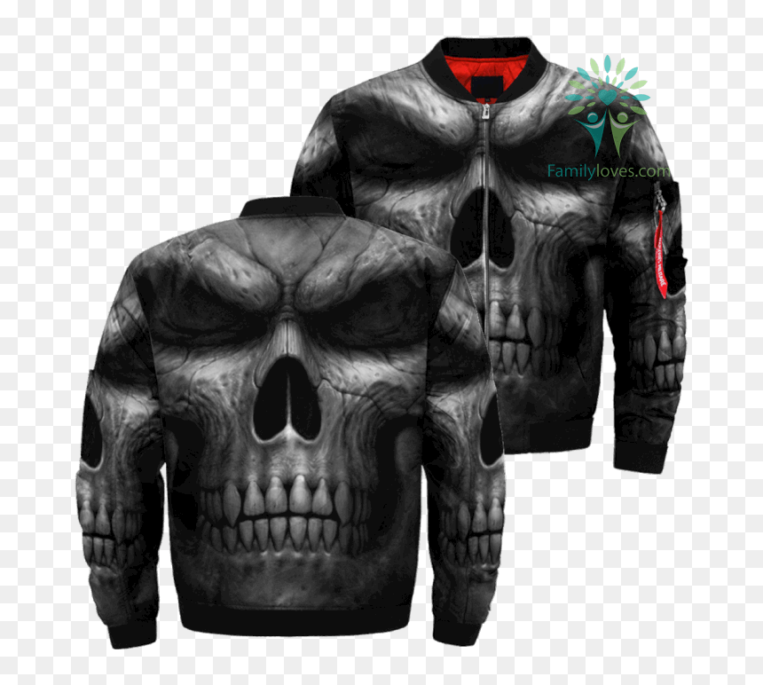 Black Silhouette Skull Over Print Jacket %tag Familyloves - Demon Jacket, HD Png Download - skeleton silhouette png