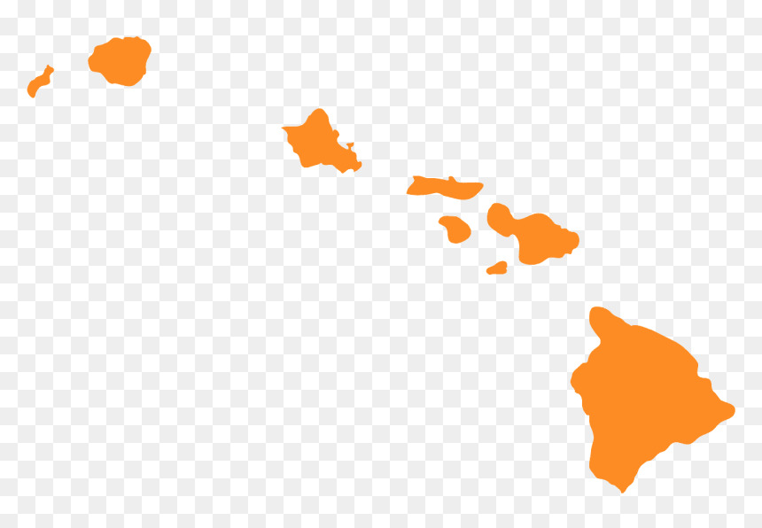 Hawaii Map Silhouette, HD Png Download - island silhouette png