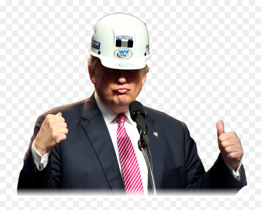 Trump With Construction Hat, HD Png Download - trump hair transparent png