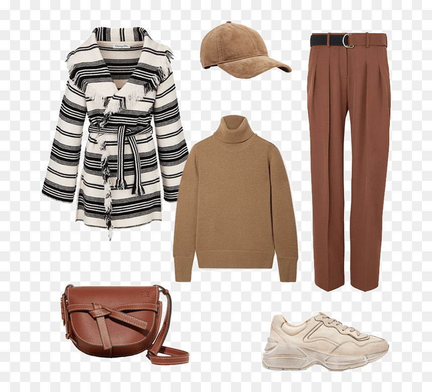 Christian Dior Stripe Cardigan, HD Png Download - santa outfit png