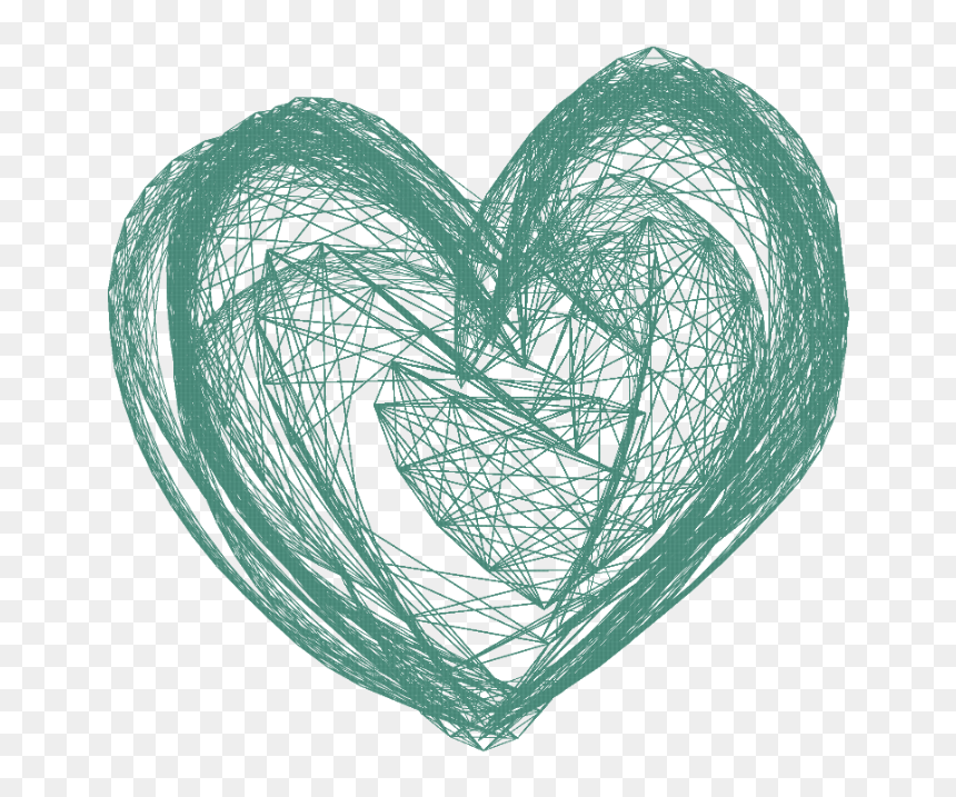 #heart #brush #drawn #green #aqua #sticker - Png Green Heart Brush, Transparent Png - brush heart png
