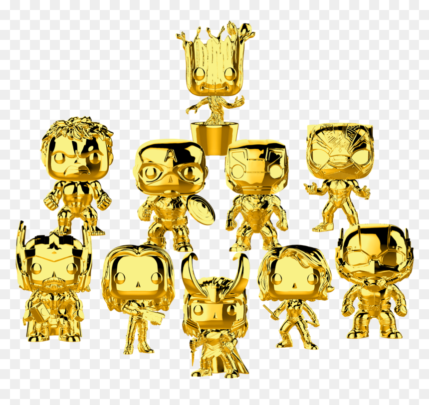 Gold Chrome Marvel Pops, HD Png Download - first place trophy png
