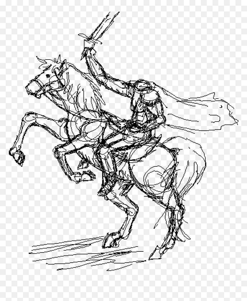 Line Art, HD Png Download - horseman png