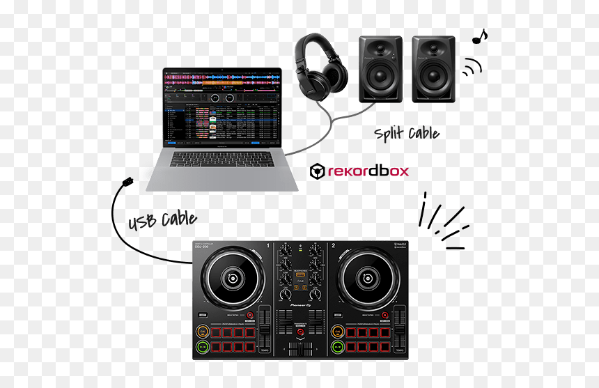 Pioneer Dj Ddj 200, HD Png Download - dj set png