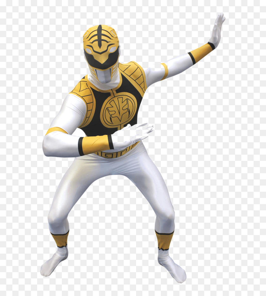 White Power Ranger Adult Costume, HD Png Download - white ranger png