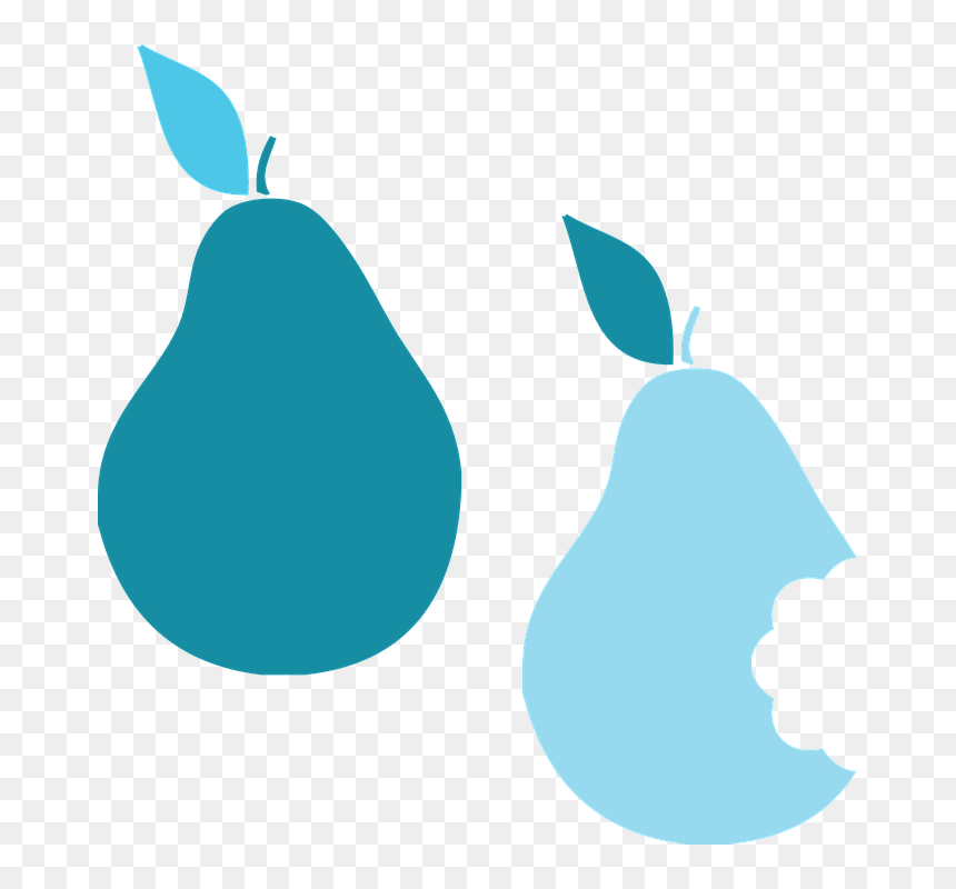 Blue Pear Clipart, HD Png Download - apple bite png