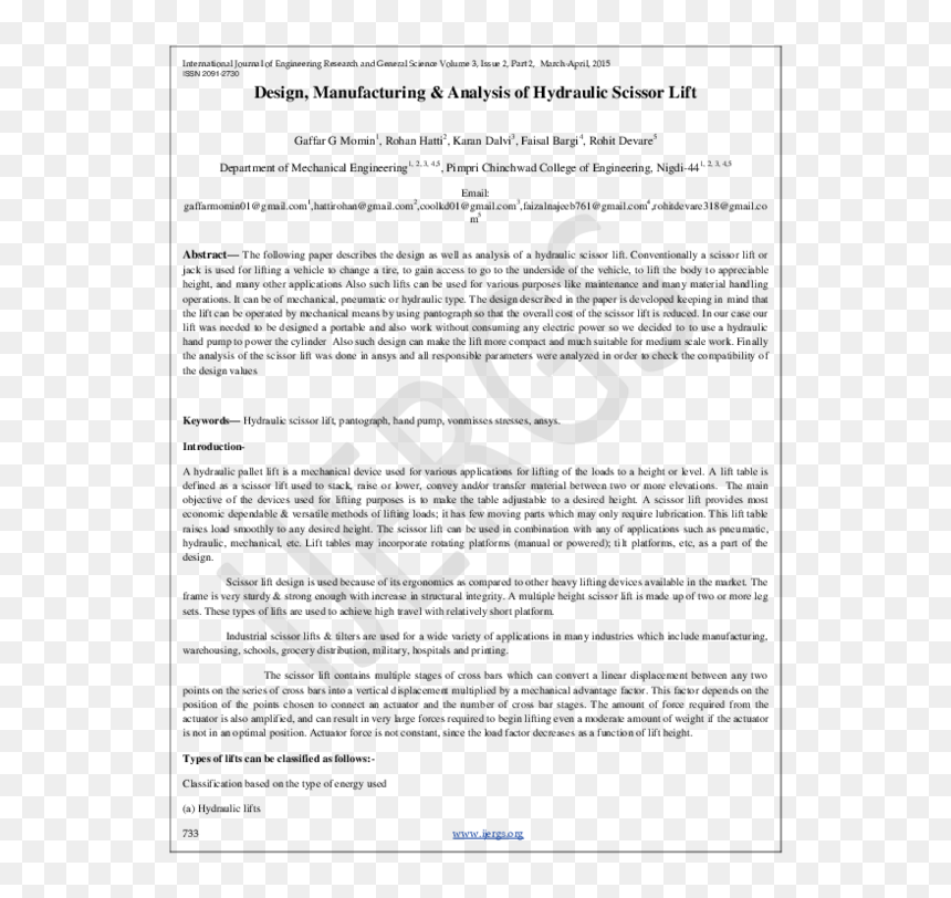 Document, HD Png Download - scissor lift png