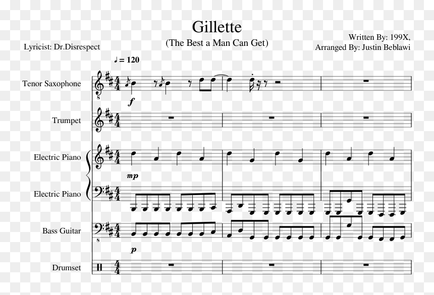 Sheet Music, HD Png Download - gillette png