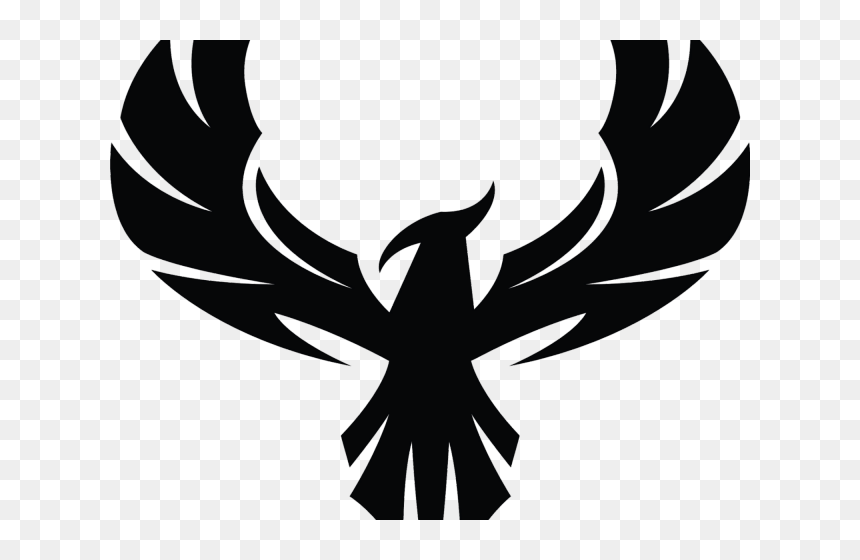 Silhouette Of A Phoenix, HD Png Download - eagle logo design black and white png