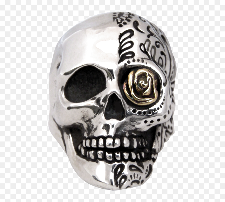Silver Skull Png, Transparent Png - skull logo png