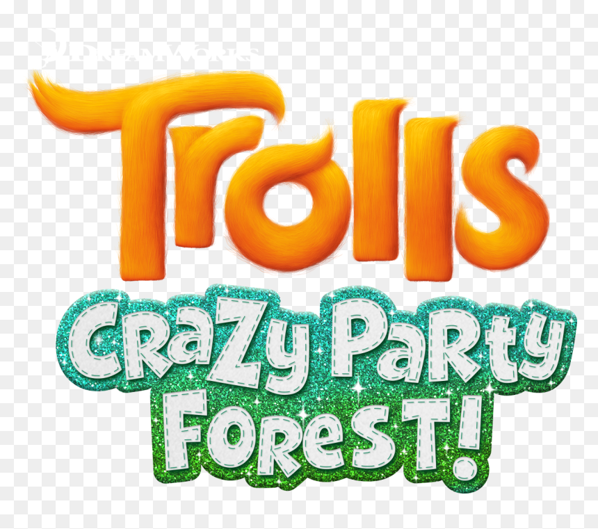 Trolls Crazy Party Forest Logo, HD Png Download - trolls logo png