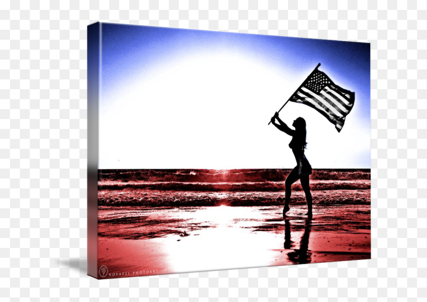 Usa Flag Art - Us Flag Sunset Tshirt Design, HD Png Download - american flag border png