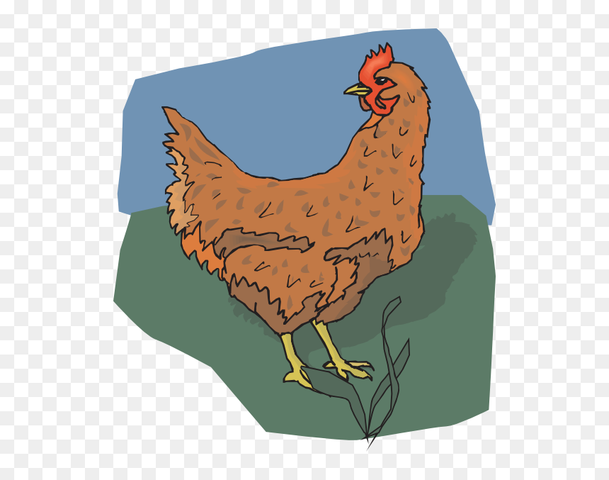Brown Chicken Looking Back Svg Clip Arts, HD Png Download - chicken clip art png