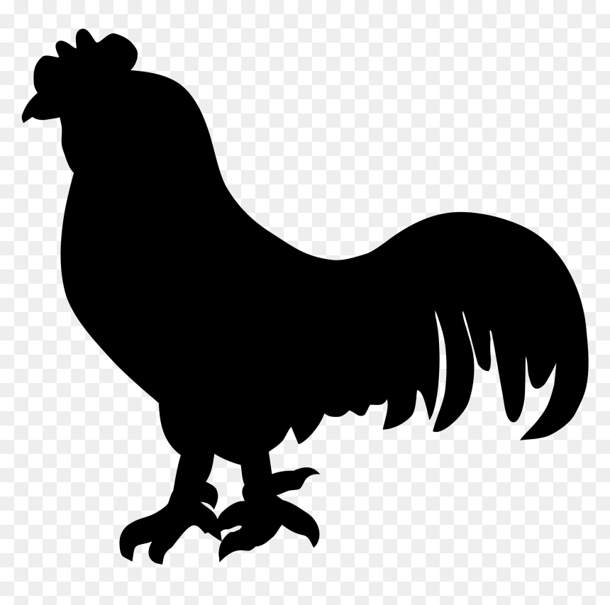 Rooster Clip Art Silhouette Chicken Gamecock - Australian Silky Terrier Silhouette, HD Png Download - chicken clip art png