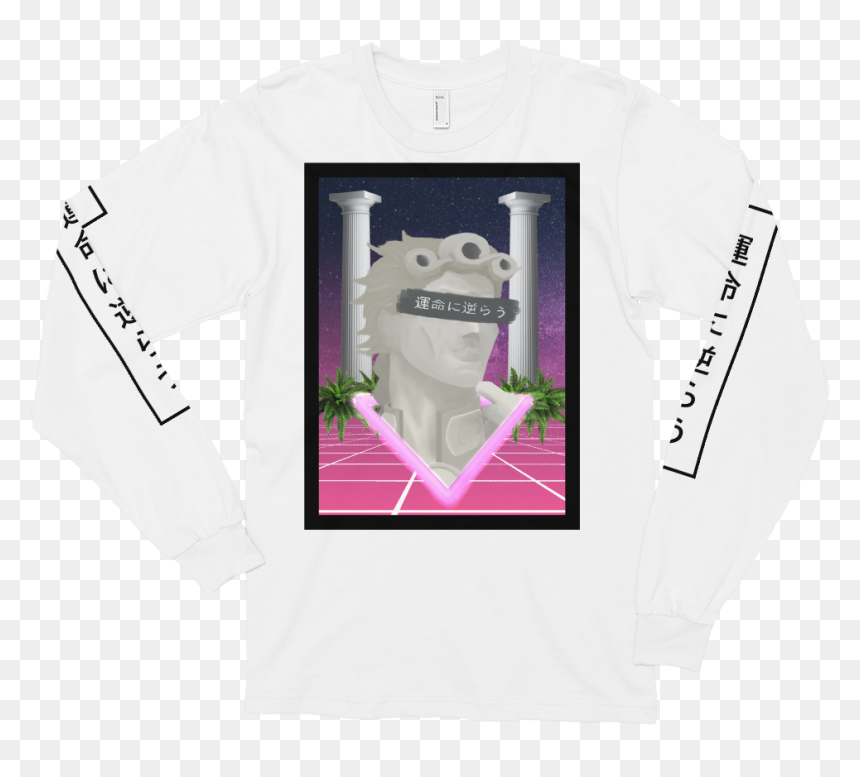 Image Of Vapor Aureo Giorno Long Sleeve - Halibut, HD Png Download - vaporwave dolphin png