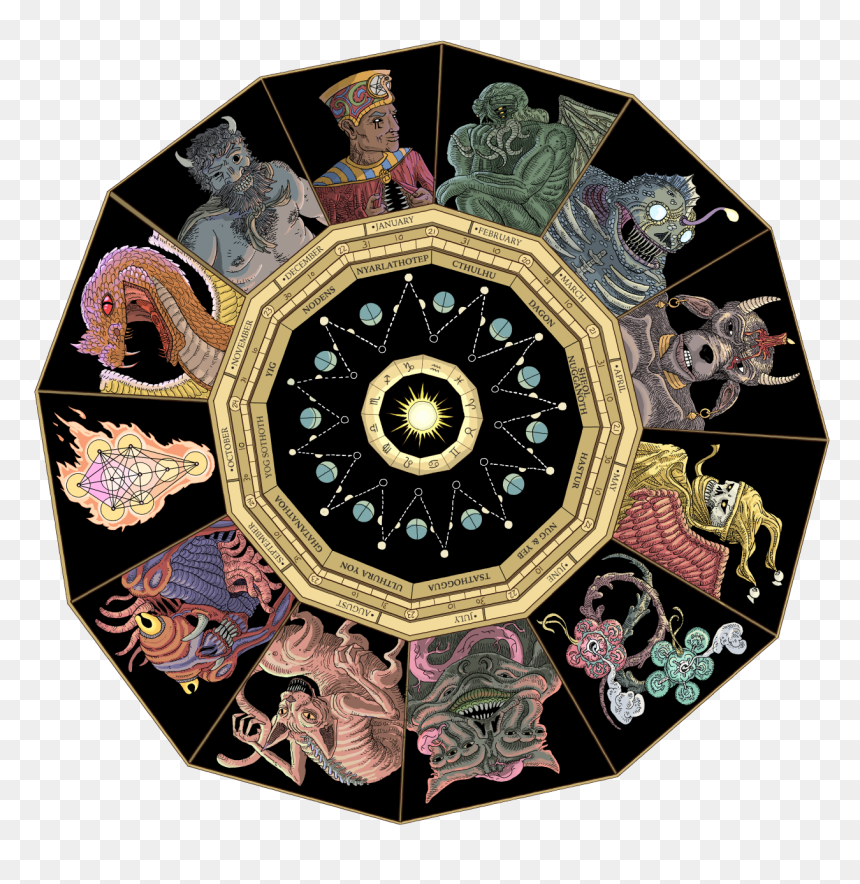 Cthodiac 2017, By Aladdin Collar - Circle, HD Png Download - lovecraft png