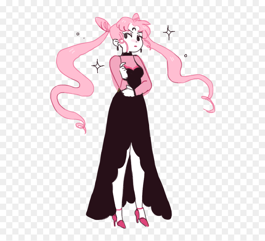 Black Lady, Black Moon And Cute - Beautiful Evil Anime Girl, HD Png Download - sailor moon chibi png