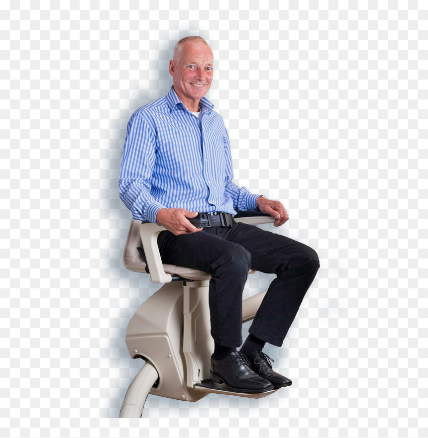 Stairlifts Long Island - Chair Lift Stairs, HD Png Download - man sitting in chair png