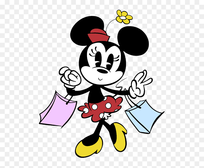Mickey Mouse Tv Series Clip Art - Minnie Mouse Going Shopping, HD Png Download - mickey outline png