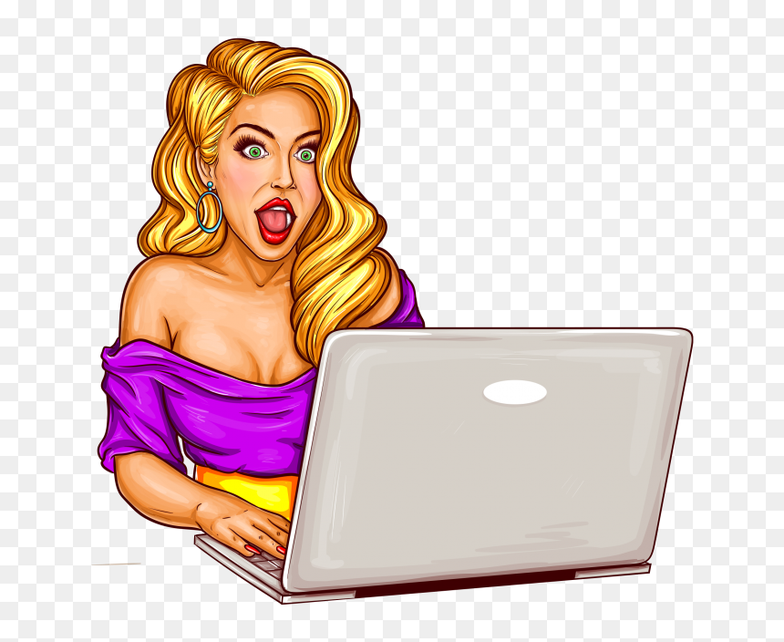 Girl Working On Laptop Png Image Free Download Searchpng - Girl Using Laptop Images Png, Transparent Png - laptop clip art png