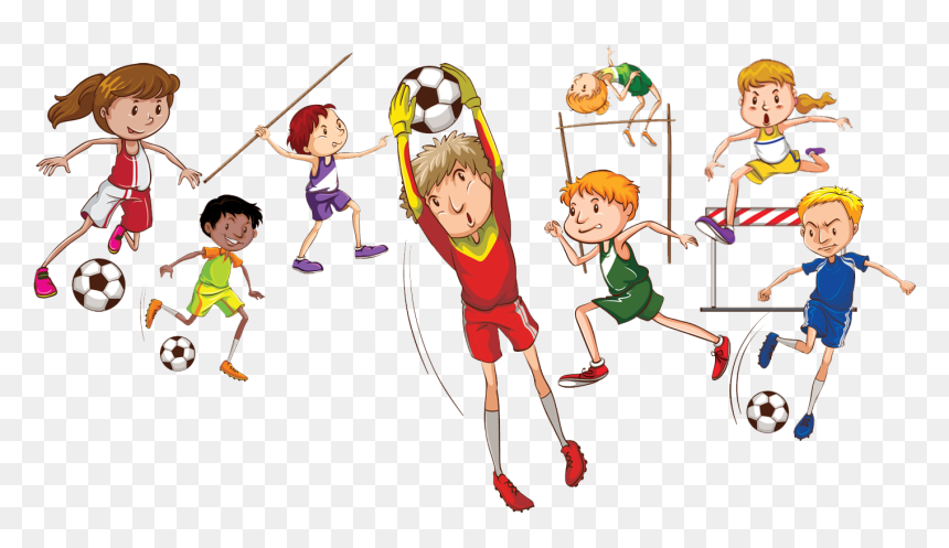 Cartoon, HD Png Download - kids playing soccer png