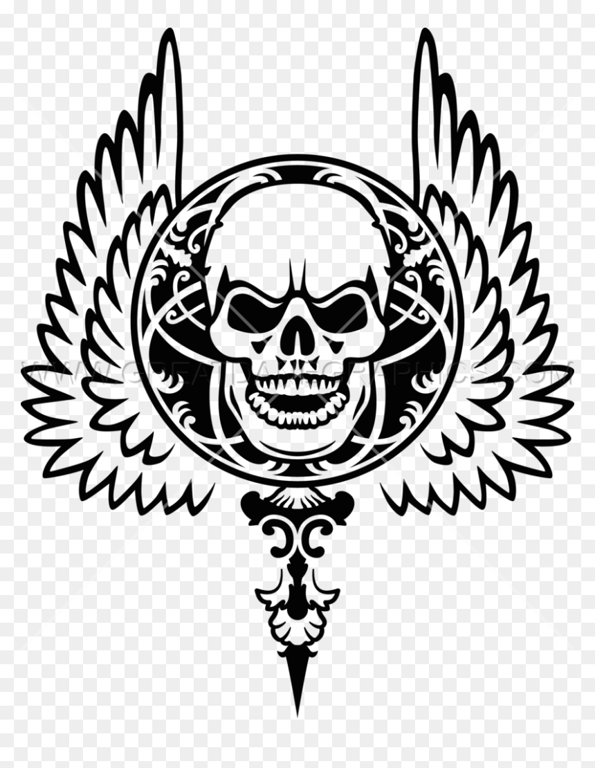 Skull With Wings Clear Background, HD Png Download - gothic skull png