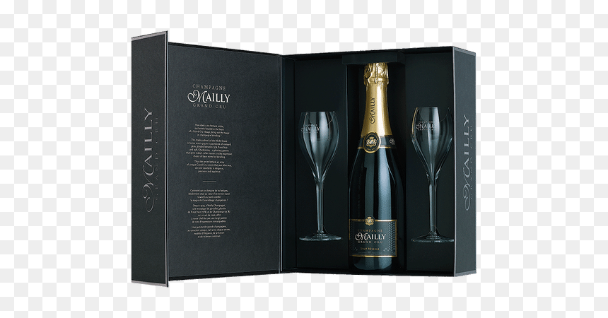 Mailly Brut Reserve Gift With 2 Glasses - Champagne Mailly Grand Cru, HD Png Download - champagne glasses toast png