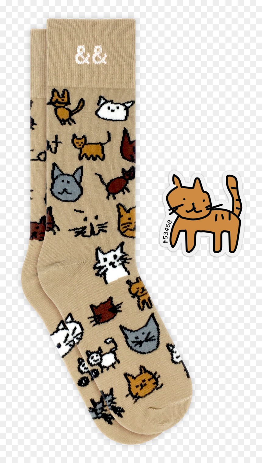Catsticker-logo - Sock, HD Png Download - cat skull png