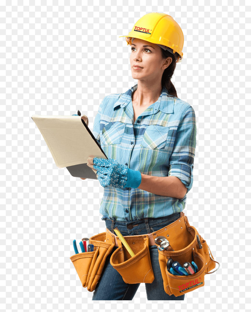 Faq-image - Construction Worker Woman Png, Transparent Png - construction man png