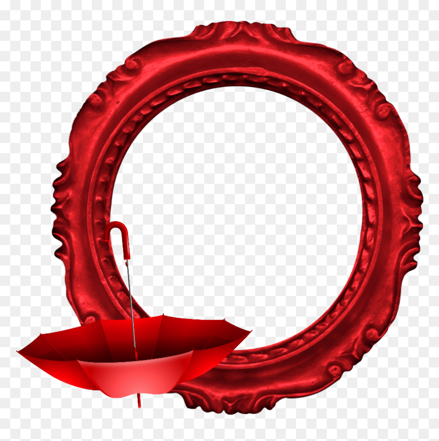 #mq #red #umbrella #frame #frames #border #borders - Circle, HD Png Download - red umbrella png