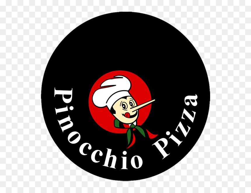 Pinocchio Pizza Black Logo - Circle, HD Png Download - pizza man png